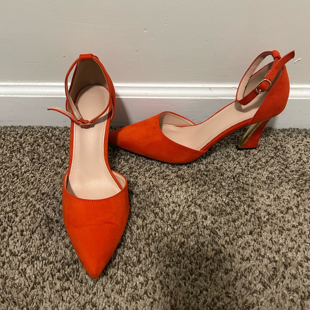 Elegant Red Orange Women's Heels